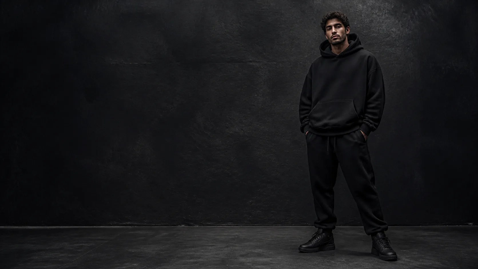 Model wearing the Silk Road oversized heavyweight hoodie